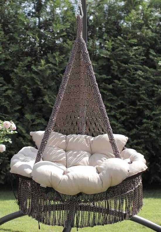 Фото №3 Подвесное кресло - гамак ARENAL с подушками (светло коричневый)