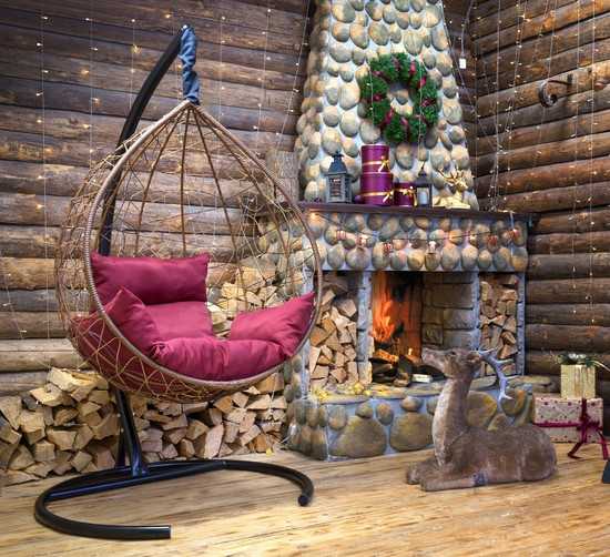 Фото №4 Подвесное кресло-кокон SEVILLA горячий шоколад + каркас