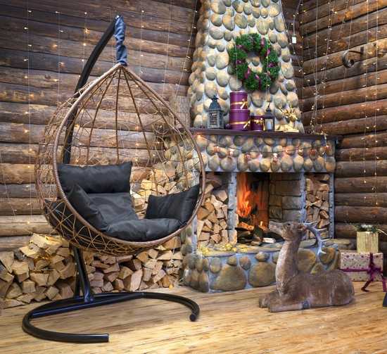 Фото №16 Подвесное кресло-кокон SEVILLA горячий шоколад + каркас