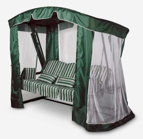фото Тент-шатер + москитная сетка для садовых качелей (с дугообразной крышей)