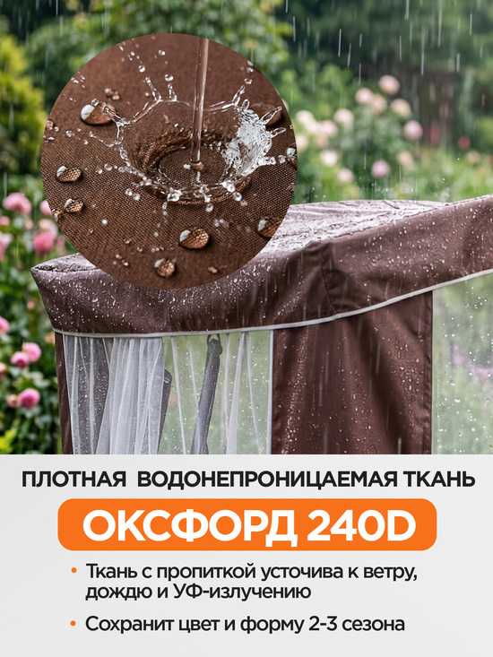 Фото №3 Тент-шатер + москитная сетка для качелей Сорренто 220 х 120 х 175 см
