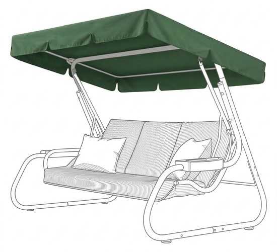 фото Тент-крыша для садовых качелей (с прямой крышей)