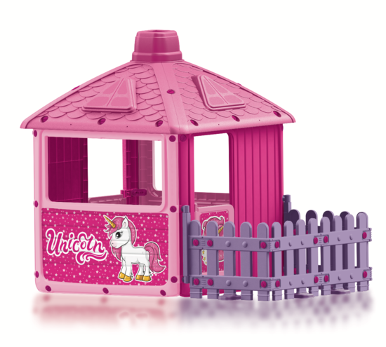 Фото №2 Детский игровой домик для девочек c забором (единорог) арт. 2511