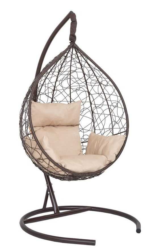 Фото №8 Подвесное кресло-кокон SEVILLA коричневый  + каркас
