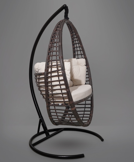 Фото №3 Подвесное кресло-кокон Derbent коричневое + каркас