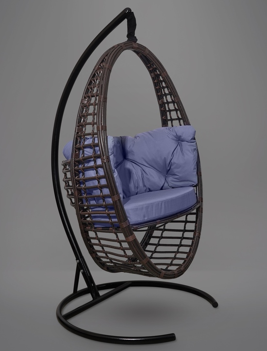 Фото №4 Подвесное кресло-кокон Derbent коричневое + каркас