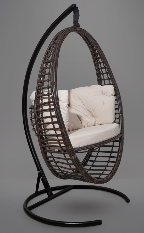 Фото №2 Подвесное кресло-кокон Derbent коричневое + каркас