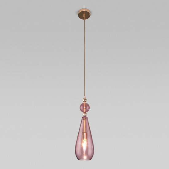 Фото №3 Подвесной светильник со стеклянным плафоном 50202/1 пурпурный
