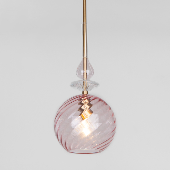 Фото №2 Подвесной светильник со стеклянным плафоном 50192/1 розовый