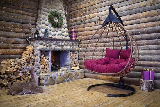 Фото №4 Подвесное двухместное кресло-кокон FISHT горячий шоколад + каркас