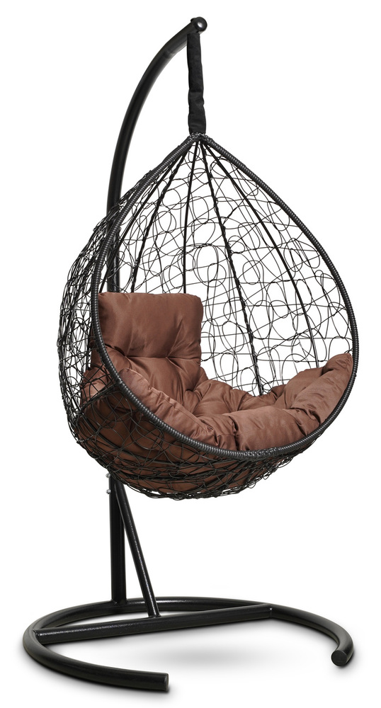 Подвесное кресло кокон sevilla коричневое каркас