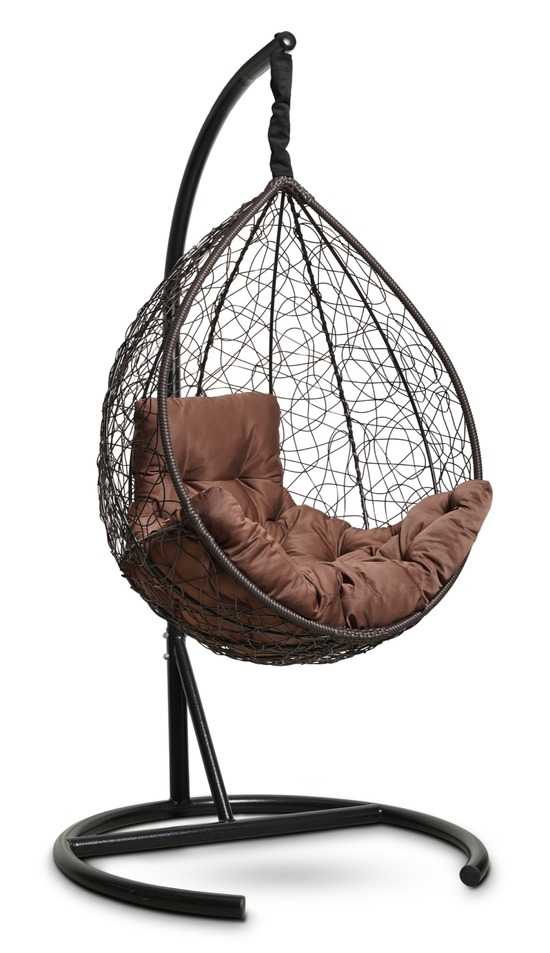 Фото №3 Подвесное кресло-кокон SEVILLA COMFORT коричневый  + каркас