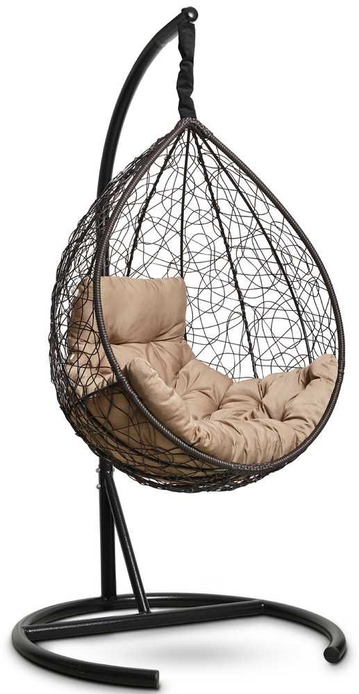 Фото №2 Подвесное кресло-кокон SEVILLA COMFORT коричневый  + каркас