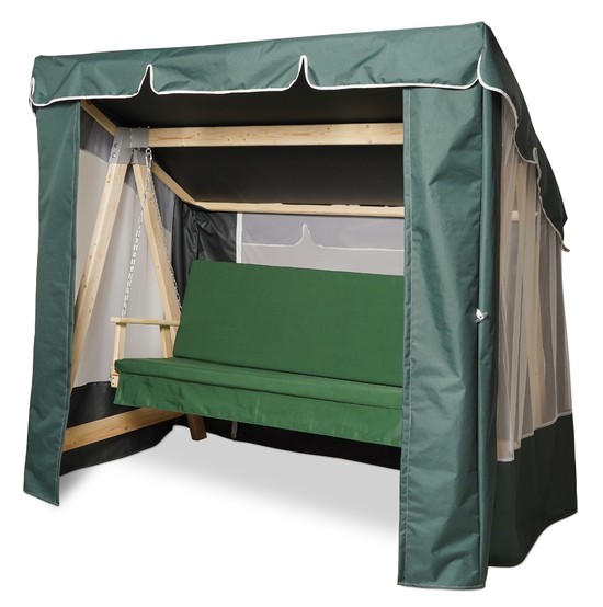 фото Тент-шатер + москитная сетка для деревянных качелей