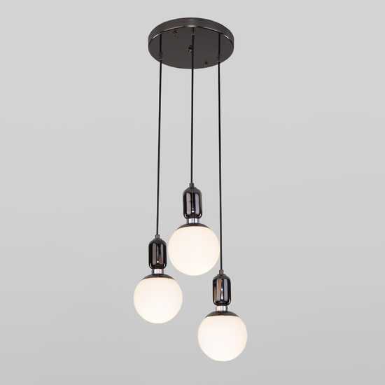Фото №4 Подвесной светильник со стеклянными плафонами 50151/3 черный жемчуг