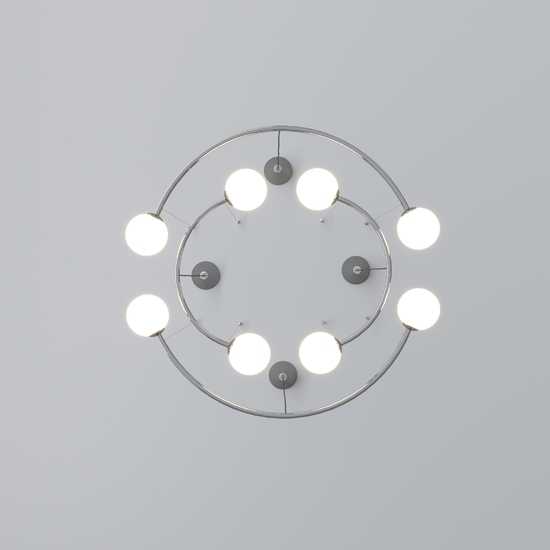 Фото №4 Подвесной светильник со стеклянными плафонами 360/8 хром