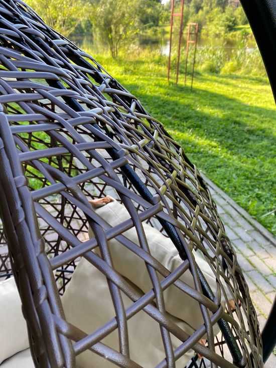 Фото №11 Подвесное кресло-кокон Montblanc (Монблан) коричневый + каркас
