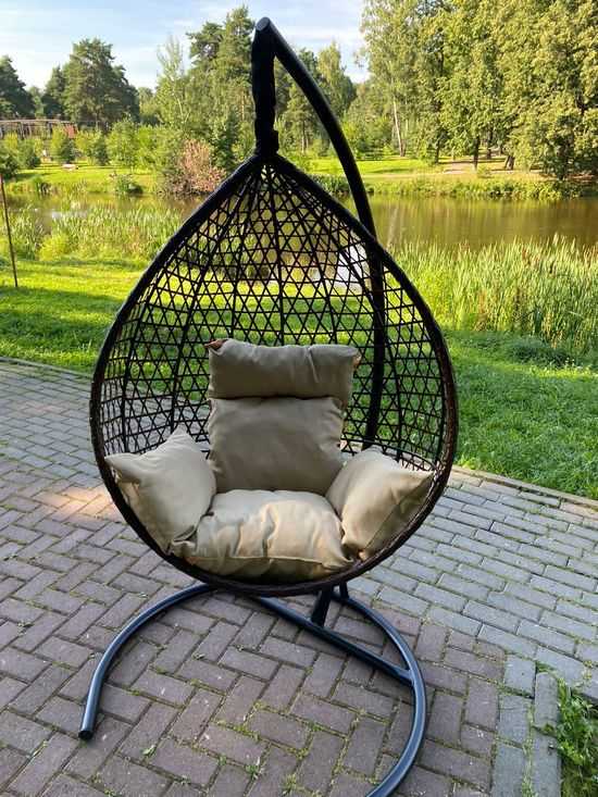 Фото №3 Подвесное кресло-кокон Montblanc (Монблан) коричневый + каркас