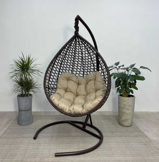 Фото №12 Подвесное кресло-кокон Montblanc (Монблан) коричневый + каркас