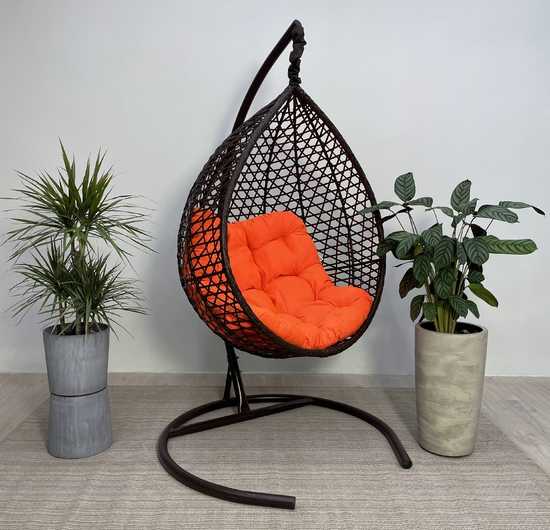 Фото №31 Подвесное кресло-кокон Montblanc (Монблан) коричневый + каркас