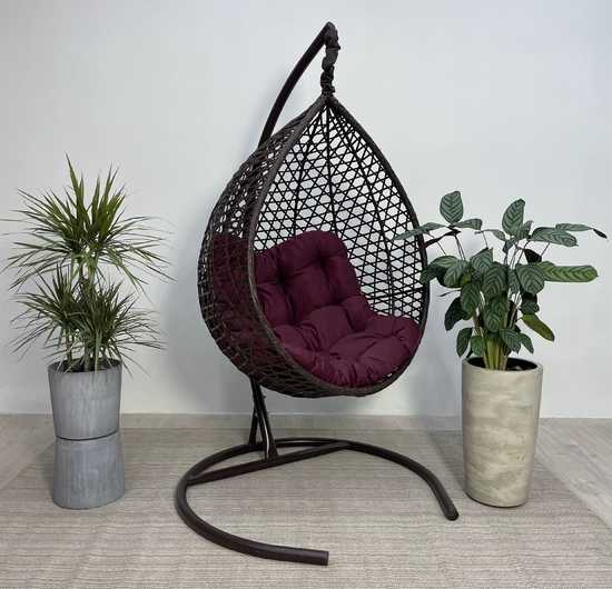 Фото №33 Подвесное кресло-кокон Montblanc (Монблан) коричневый + каркас