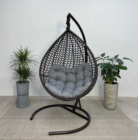 Фото №14 Подвесное кресло-кокон Montblanc (Монблан) коричневый + каркас