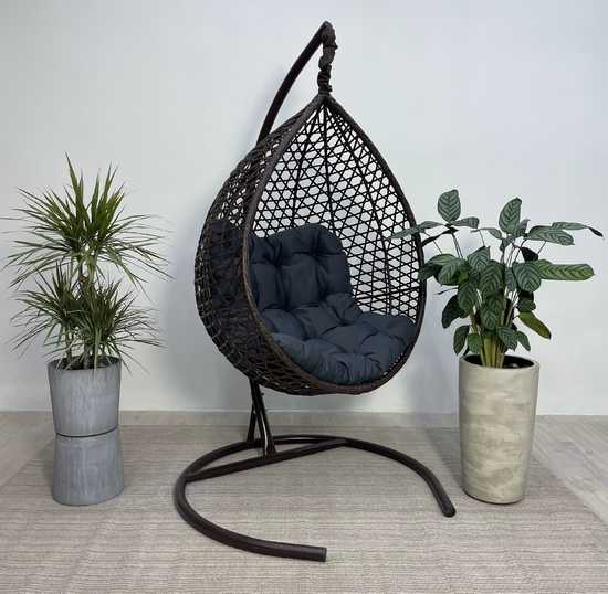 Фото №32 Подвесное кресло-кокон Montblanc (Монблан) коричневый + каркас