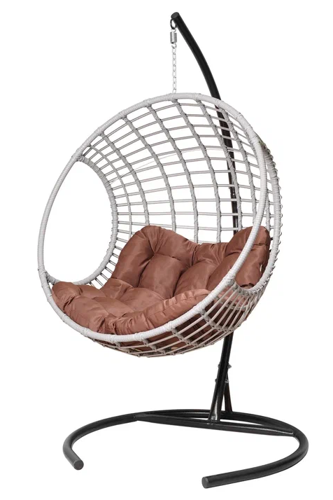 Фото №18 Подвесное кресло-кокон FLATA серый + каркас