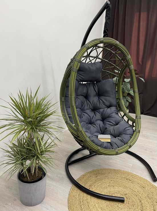Фото №12 Подвесное кресло-кокон SAVIRA бамбук  + каркас