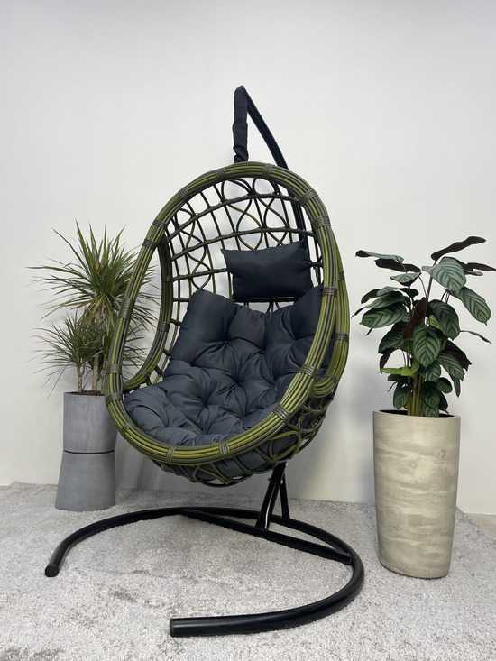 Фото №11 Подвесное кресло-кокон SAVIRA бамбук  + каркас