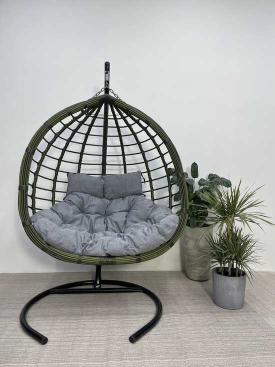 Фото №7 Подвесное двухместное кресло-кокон HASTA бамбук  + каркас