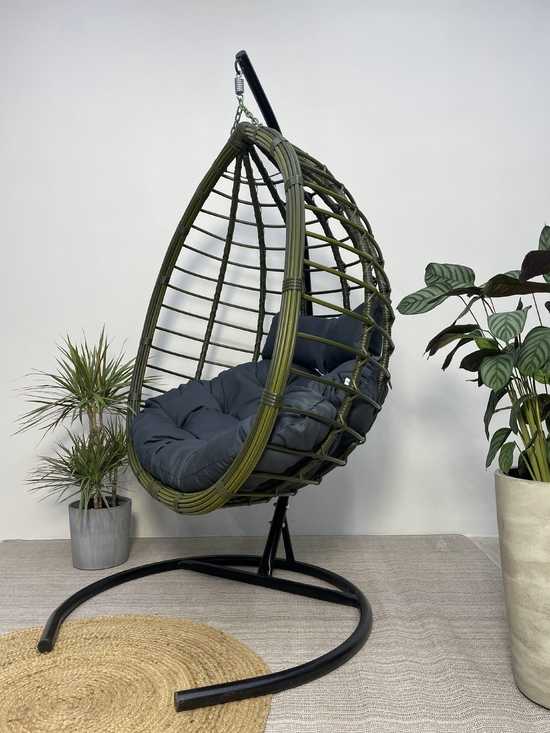 Фото №10 Подвесное двухместное кресло-кокон HASTA бамбук  + каркас