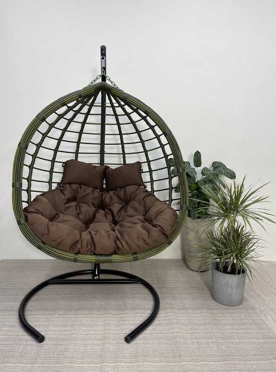 Фото №5 Подвесное двухместное кресло-кокон HASTA бамбук  + каркас