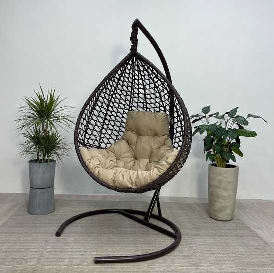 Фото №5 Подвесное кресло-кокон Montblanc Comfort (Монблан) коричневый + каркас