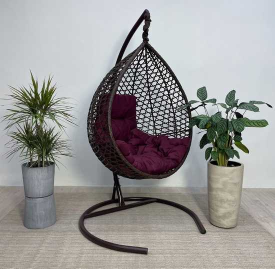 Фото №9 Подвесное кресло-кокон Montblanc Comfort (Монблан) коричневый + каркас