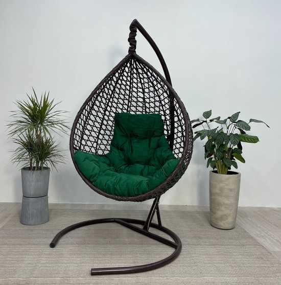 Фото №3 Подвесное кресло-кокон Montblanc Comfort (Монблан) коричневый + каркас