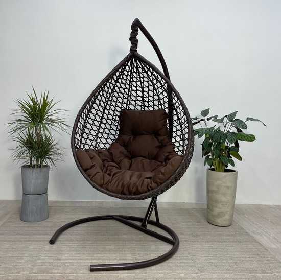 Фото №14 Подвесное кресло-кокон Montblanc Comfort (Монблан) коричневый + каркас