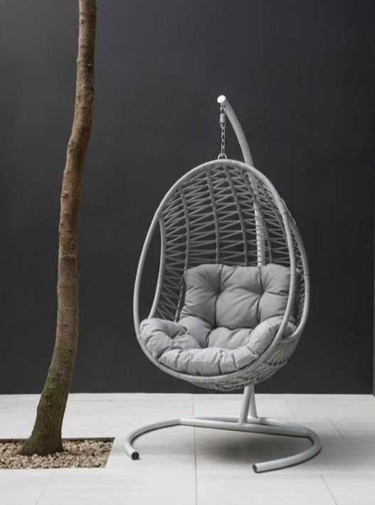 Фото №2 Подвесное кресло-кокон COMFORT серый + каркас