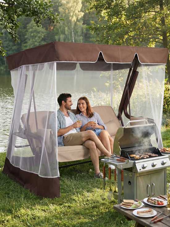 Фото №9 Тент-крыша + москитная сетка для качелей Квартет 205 х 167 х 170 см