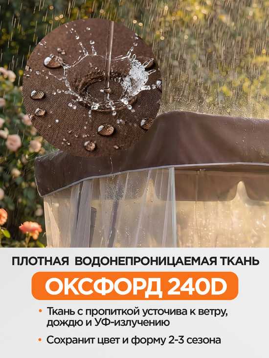 Фото №3 Тент-крыша + москитная сетка для качелей Санторини 200 х 120 х 170 см