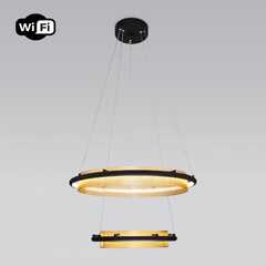 фото Подвесной светодиодный светильник с управлением по Wi-Fi 90241/2 черный/ золото Smart