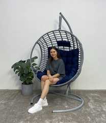 фото Подвесное кресло-кокон FLATA серый + каркас