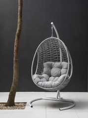 фото Подвесное кресло-кокон COMFORT серый + каркас