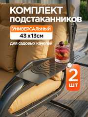фото Комплект подстаканников для садовых качелей (металл) универсальный 2 шт темно-серый
