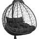 Фото №9 Подвесное двухместное кресло-кокон FISHT черный + каркас
